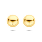 Gouden ronde oorbellen 20mm voor vrouwen vooraanzicht - City Juwelier