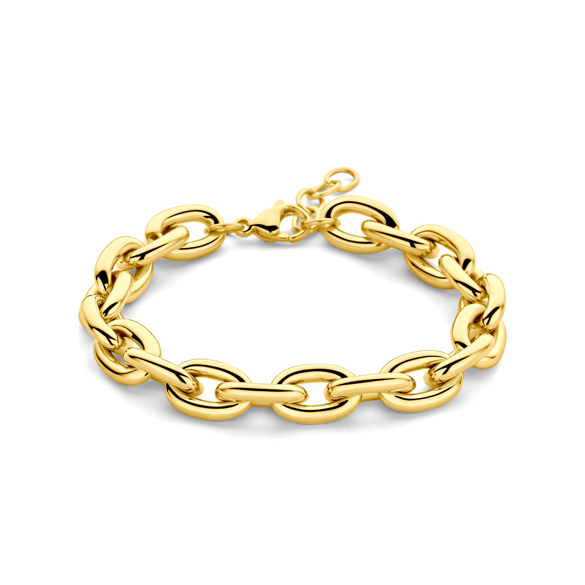 Gouden schakel armband voor vrouwen vooraanzicht - City Juwelier