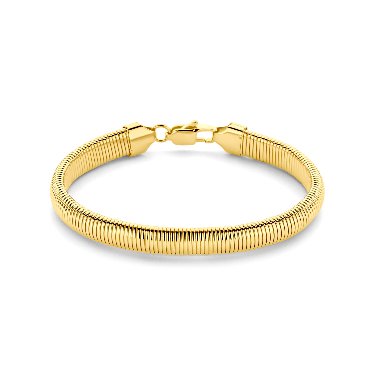 Gouden schakelarmband met brede schakels voor vrouwen - City Juwelier