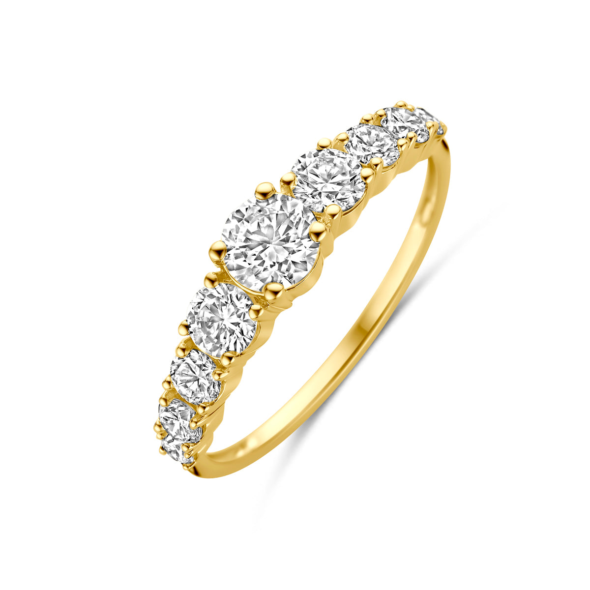 Gouden verlovingsring met lab grown diamant vooraanzicht voor dames - City Juwelier
