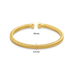 Goudkleurige vergulde klemarmband Clampella zijkant gedragen op pols voor dames - City Juwelier