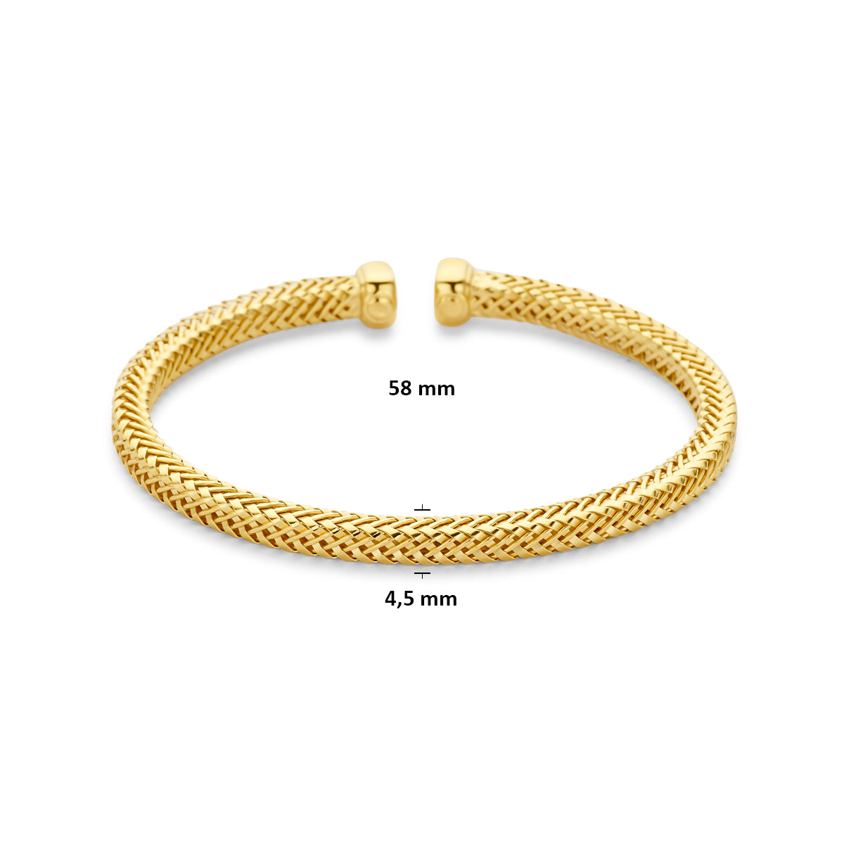 Goudkleurige vergulde klemarmband Clampella zijkant gedragen op pols voor dames - City Juwelier