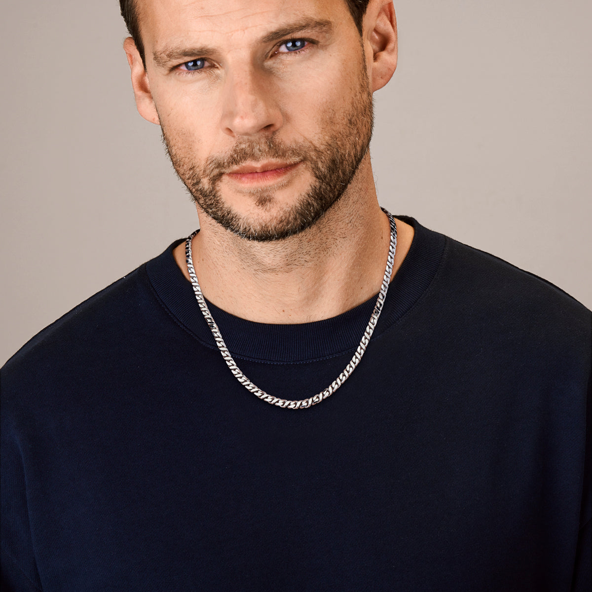 Gourmanda zilveren gourmette collier close-up schakels voor mannen - City Juwelier