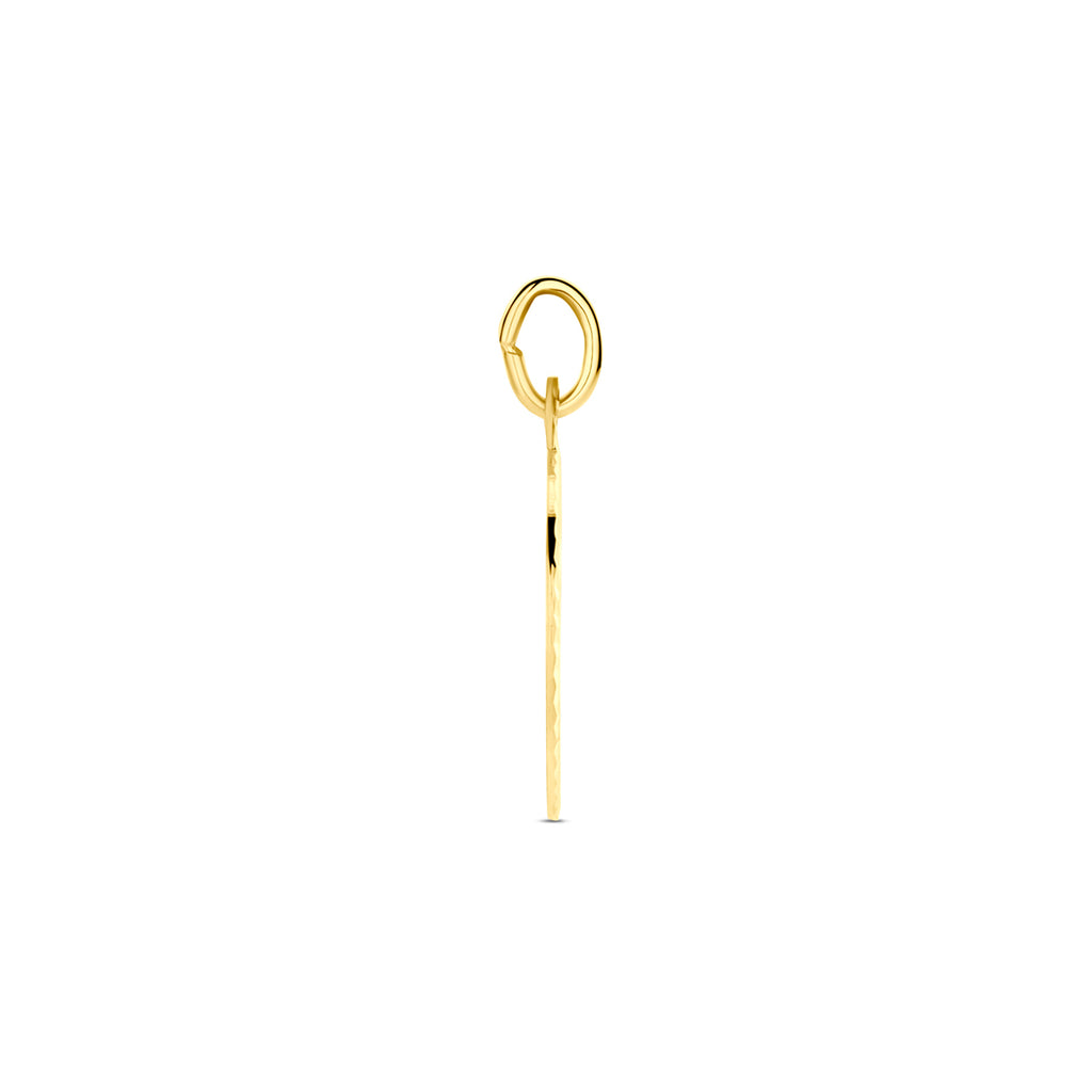 Graveerbare gouden hanger in geelgoud zijaanzicht met oogje detail voor dames - City Juwelier