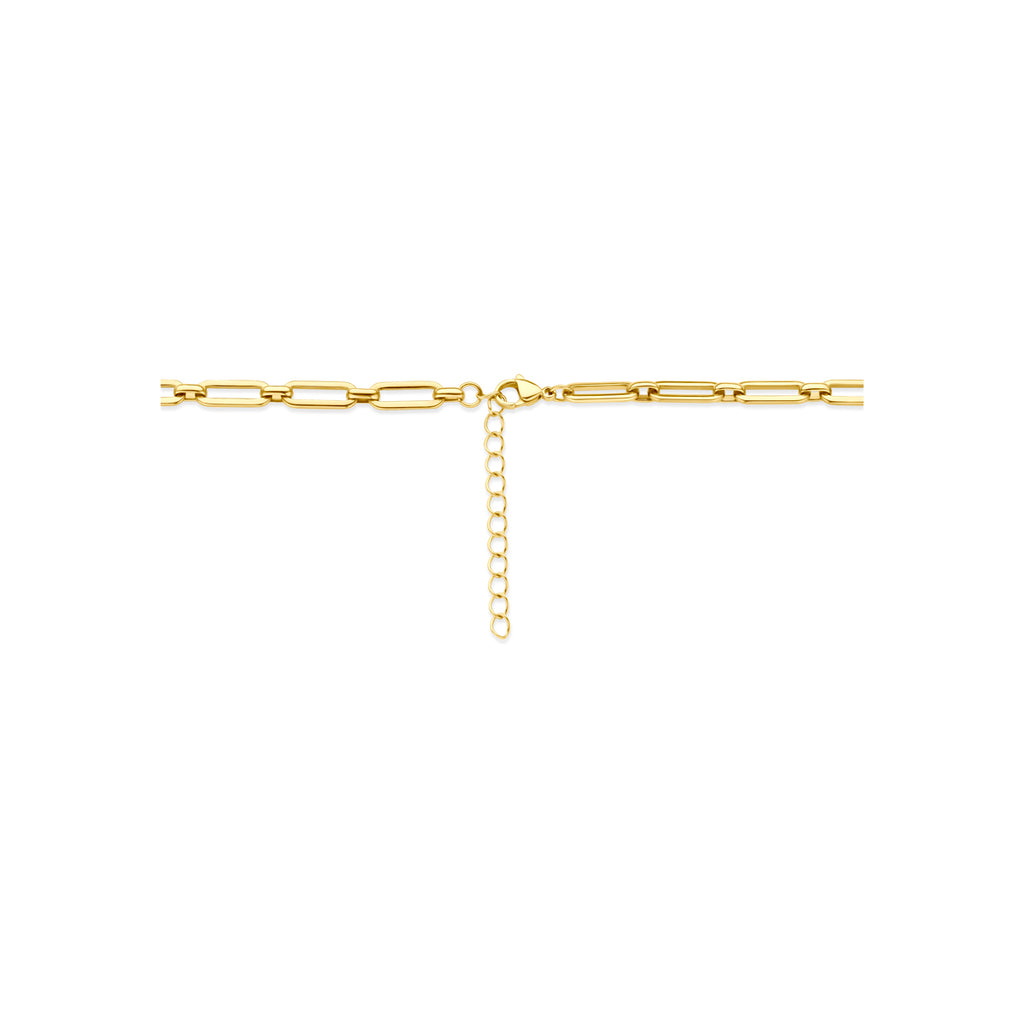 Karabijnsluiting gouden ketting stainless steel - City Juwelier