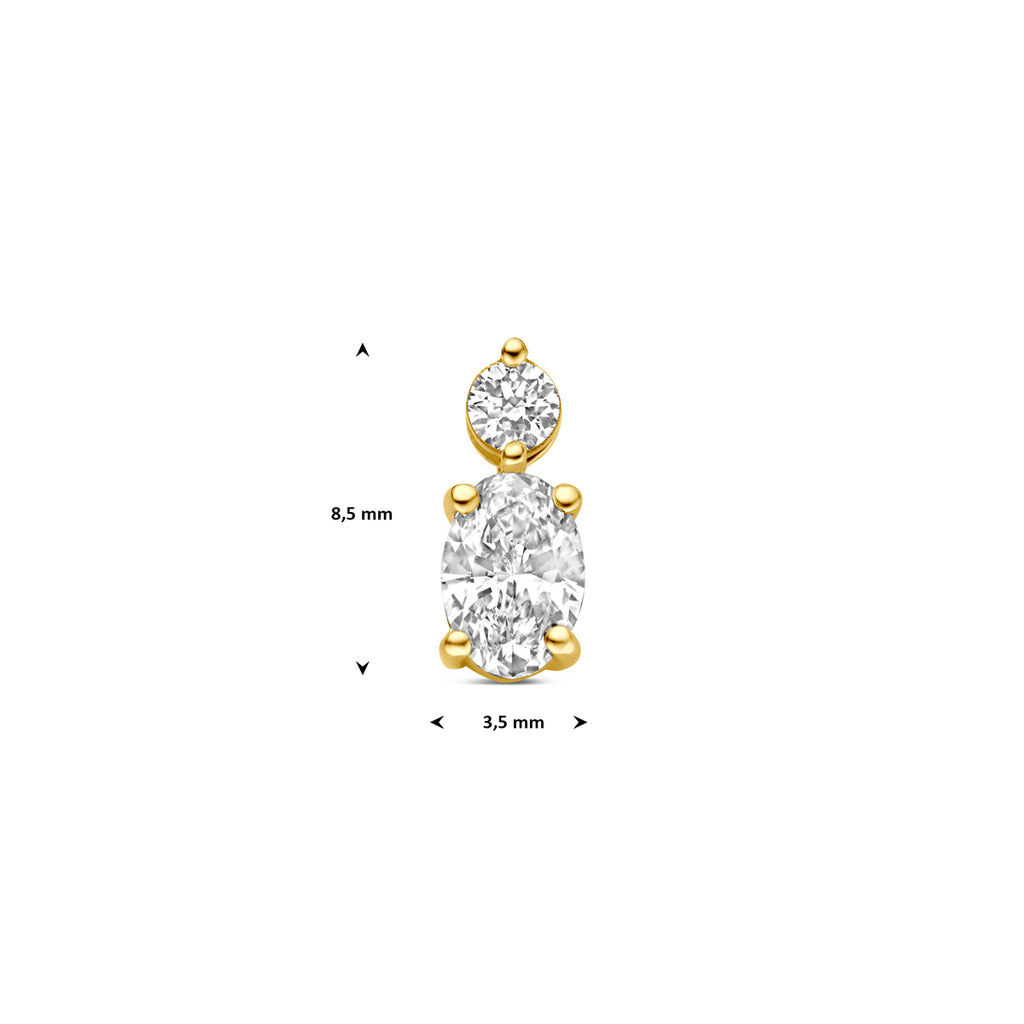 Luxe 14 karaat geelgoud hanger met diamant detail van de afwerking - City Juwelier