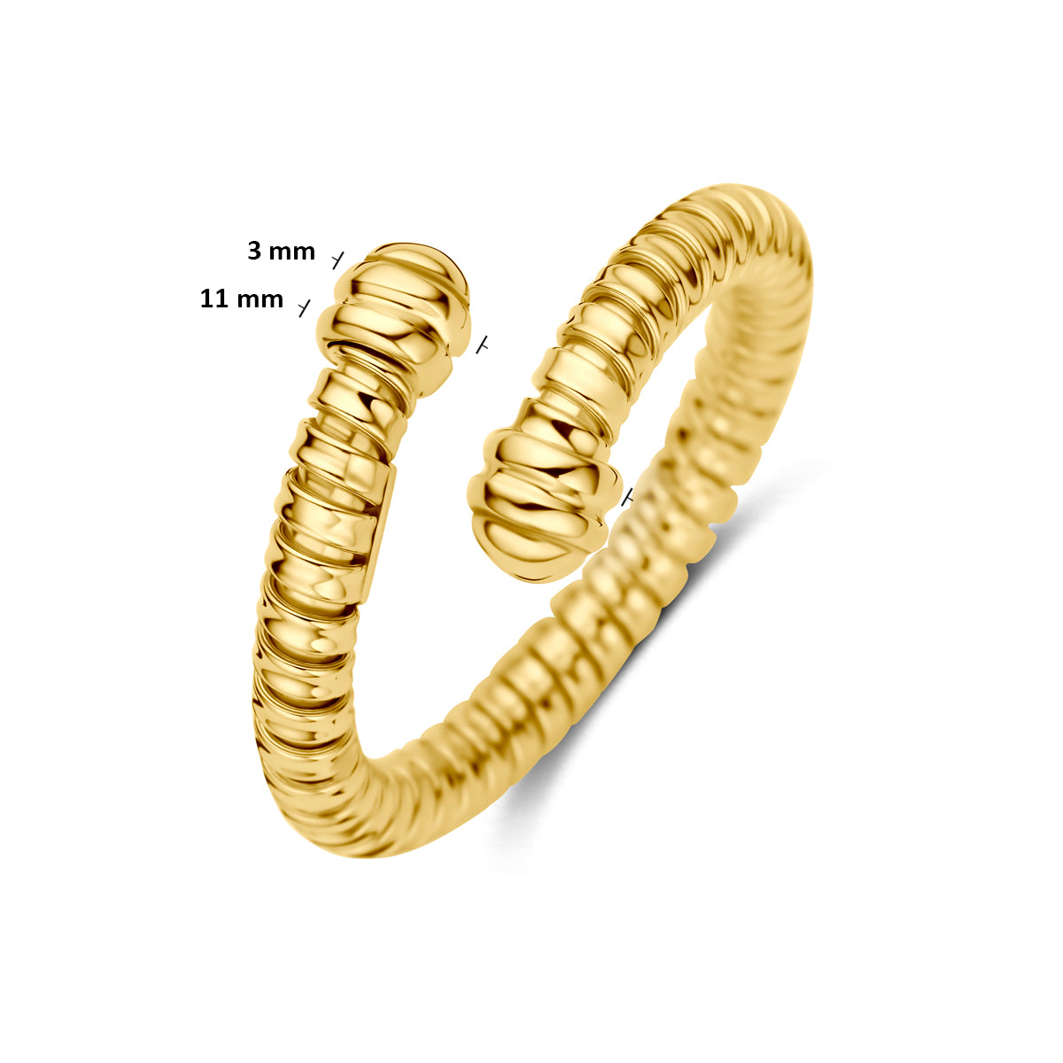 Luxe brede geelgouden ring voor dames perspectief detail - City Juwelier