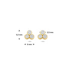 Luxe geelgouden oorknoppen voor dames met fonkelende diamant detail - City Juwelier