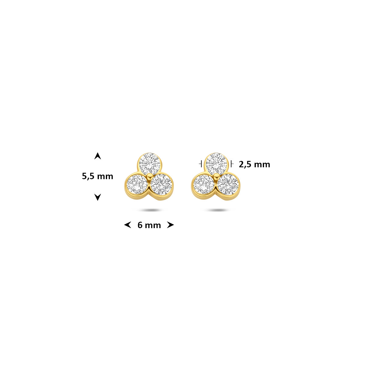 Luxe geelgouden oorknoppen voor dames met fonkelende diamant detail - City Juwelier