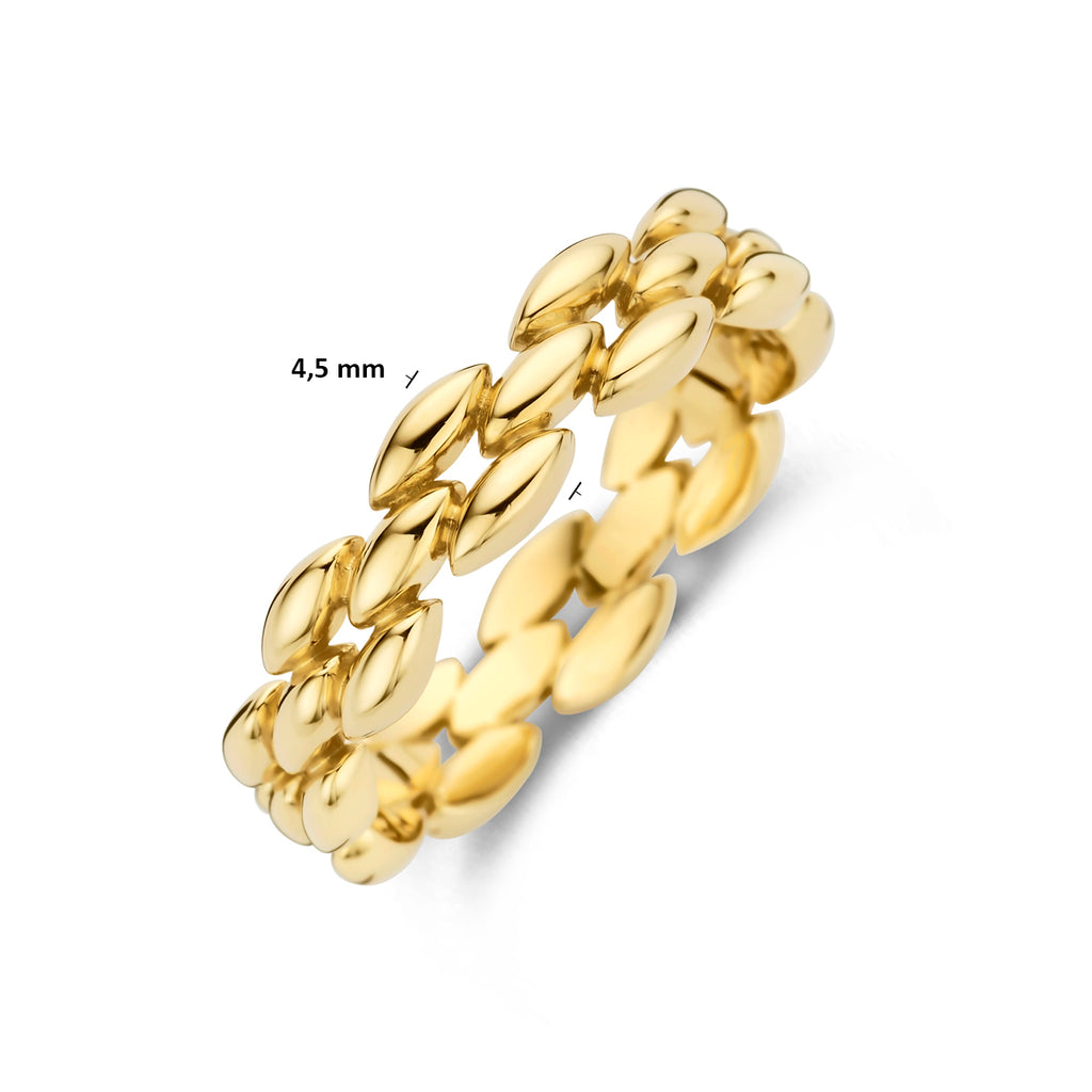 Luxe geelgouden ring 14K goud detail afwerking - City Juwelier