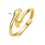 Luxe gouden ring in 375 geelgoud schuin perspectief voor vrouwen - City Juwelier