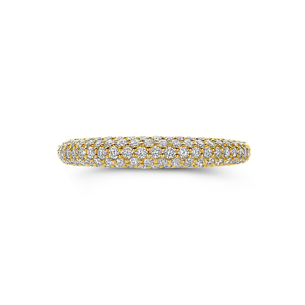 Luxe gouden ring met 0.79 karaat diamant gedragen op hand - City Juwelier