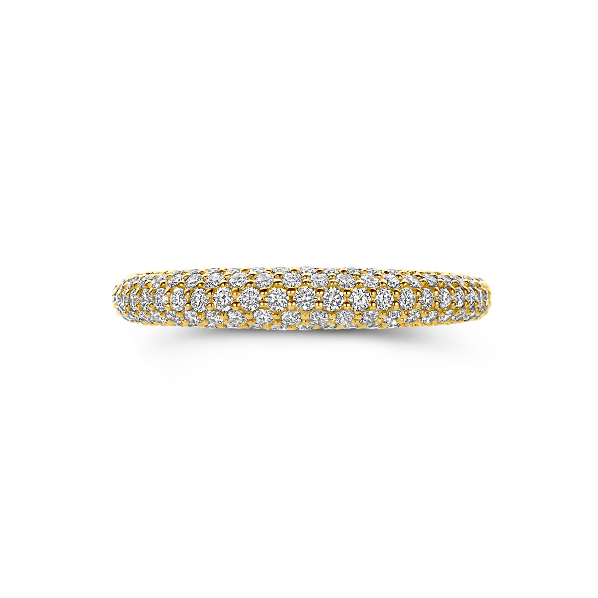 Luxe gouden ring met 0.79 karaat diamant gedragen op hand - City Juwelier
