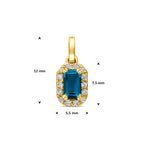 Luxe hanger geelgoud met topaas en diamant schuin perspectief - City Juwelier