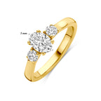 Luxe trilogie diamanten ring in geelgoud als verlovingsring voor haar - City Juwelier