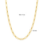 Moderne gouden dames ketting gedragen - City Juwelier