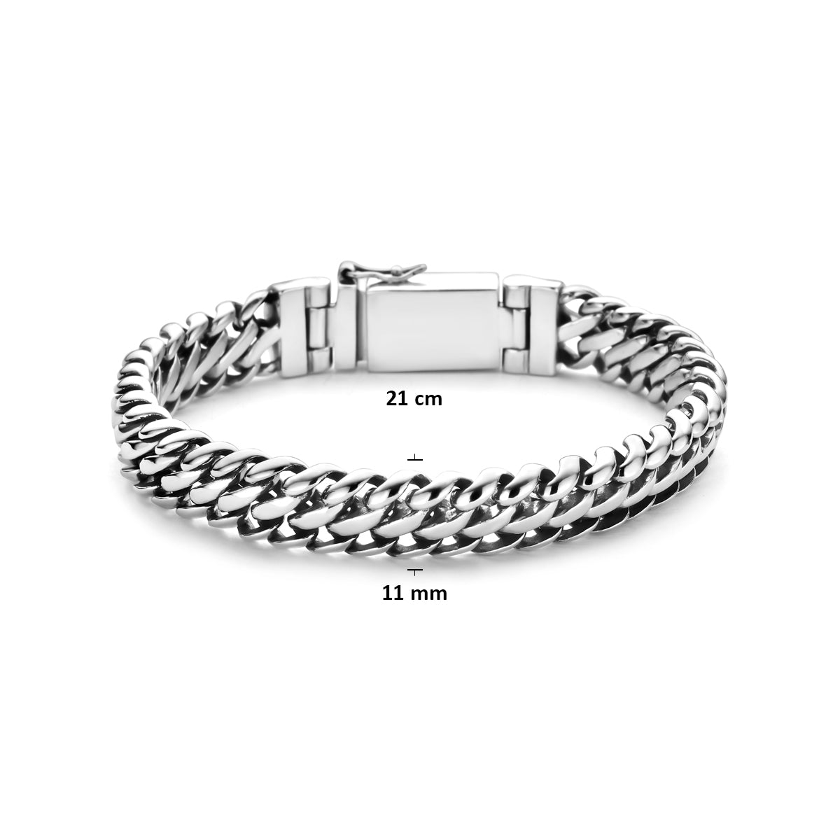 Oxidelle geoxideerde 925 zilver herenarmband volledig uitgelegd - City Juwelier