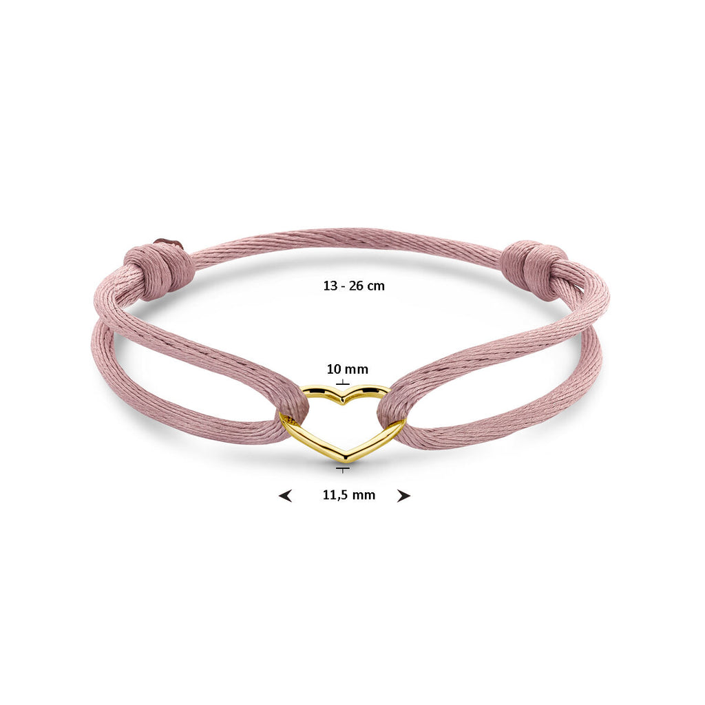 Coeuriana - Beige Armband Hart - 14K Geelgoud
