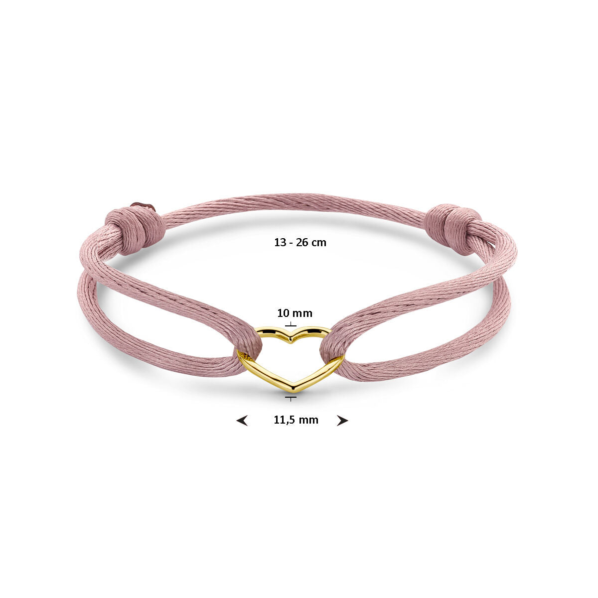 Coeuriana - Beige Armband Hart - 14K Geelgoud