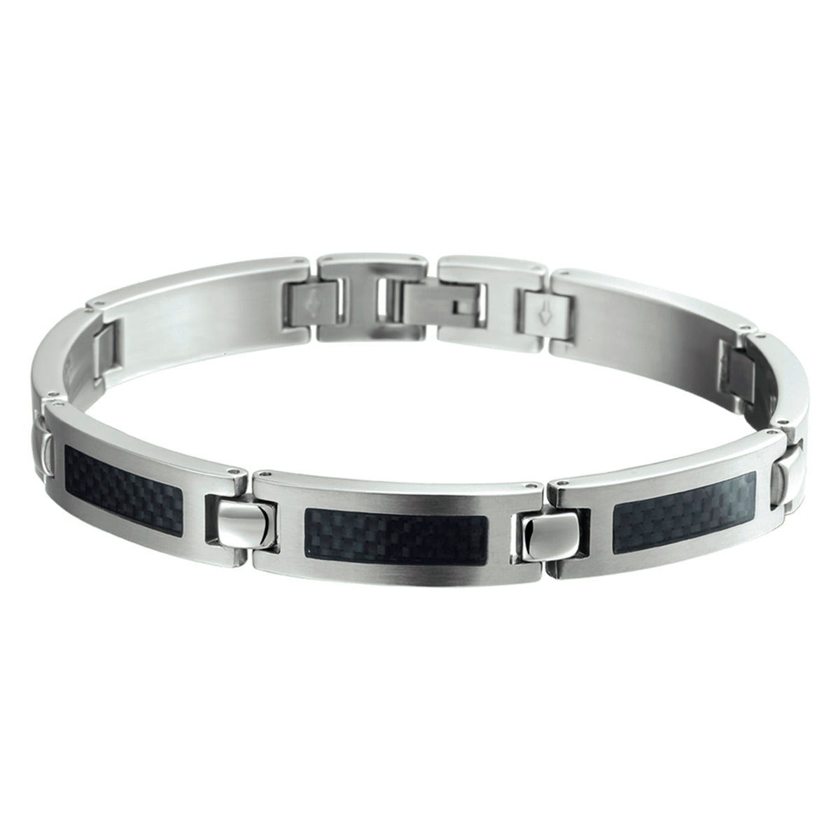 Stainless steel heren armband met carbon inlay voor mannen - City Juwelier