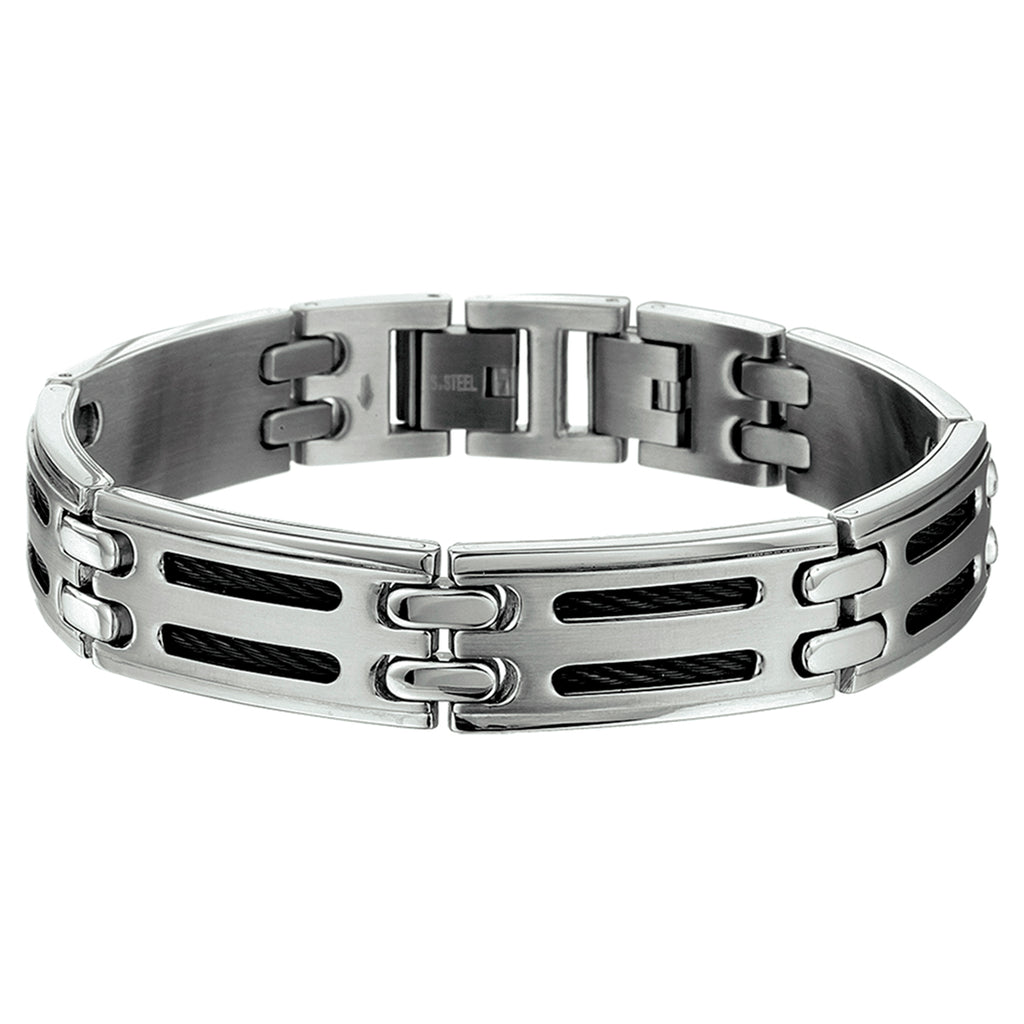 Stainless steel heren armband met poli-mat afwerking - City Juwelier