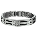 Stainless steel heren armband met poli-mat afwerking - City Juwelier