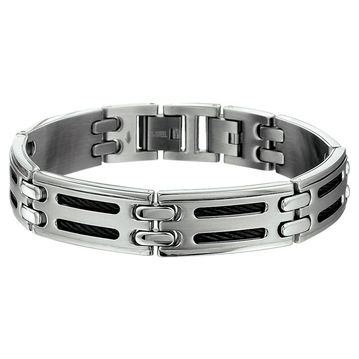 Stainless steel heren armband met poli-mat afwerking - City Juwelier