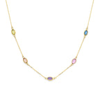 Stelloria gouden ketting met kleurrijke edelstenen voor vrouwen - City Juwelier