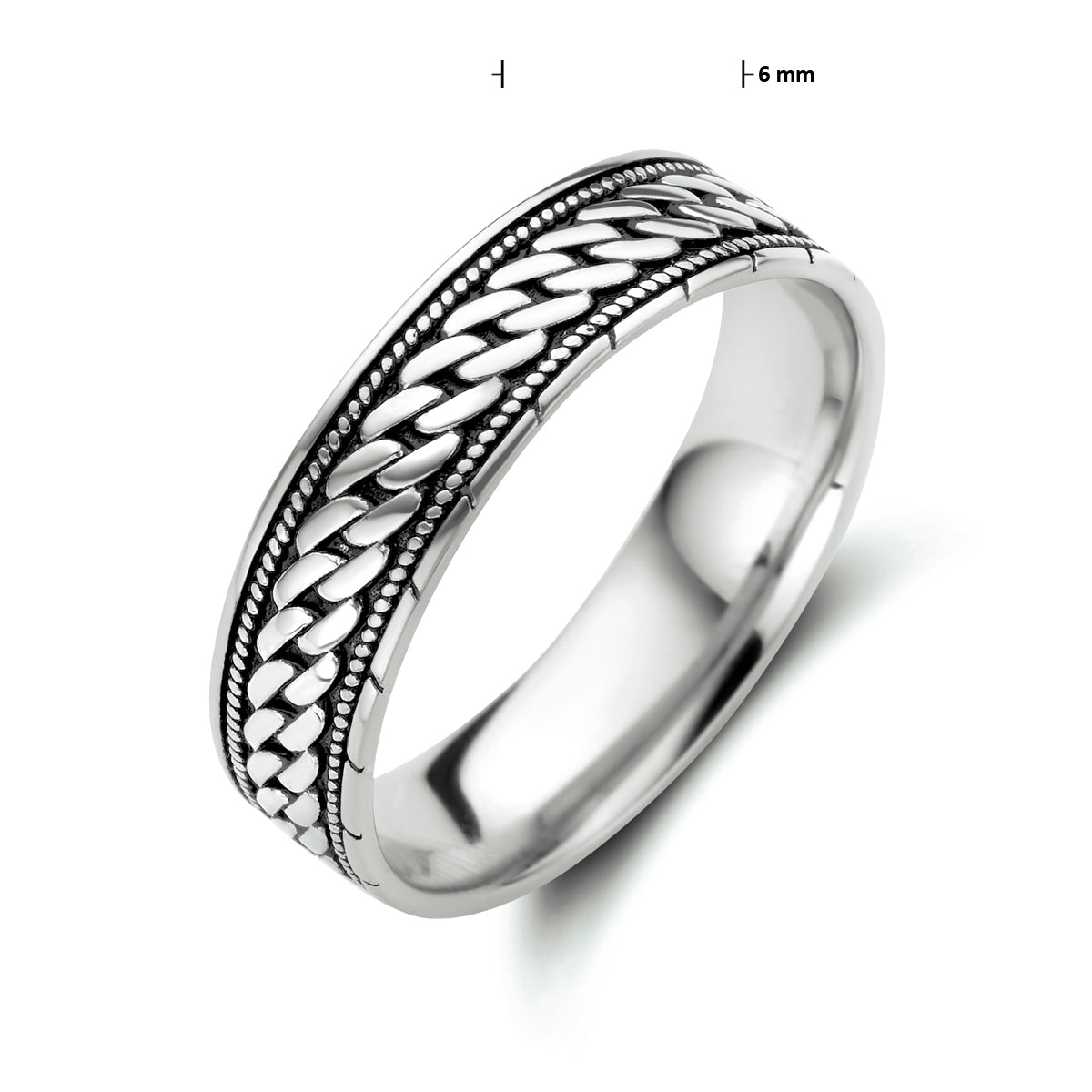 Stoere geoxideerde 925 sterling zilveren ring voor mannen op hand - City Juwelier