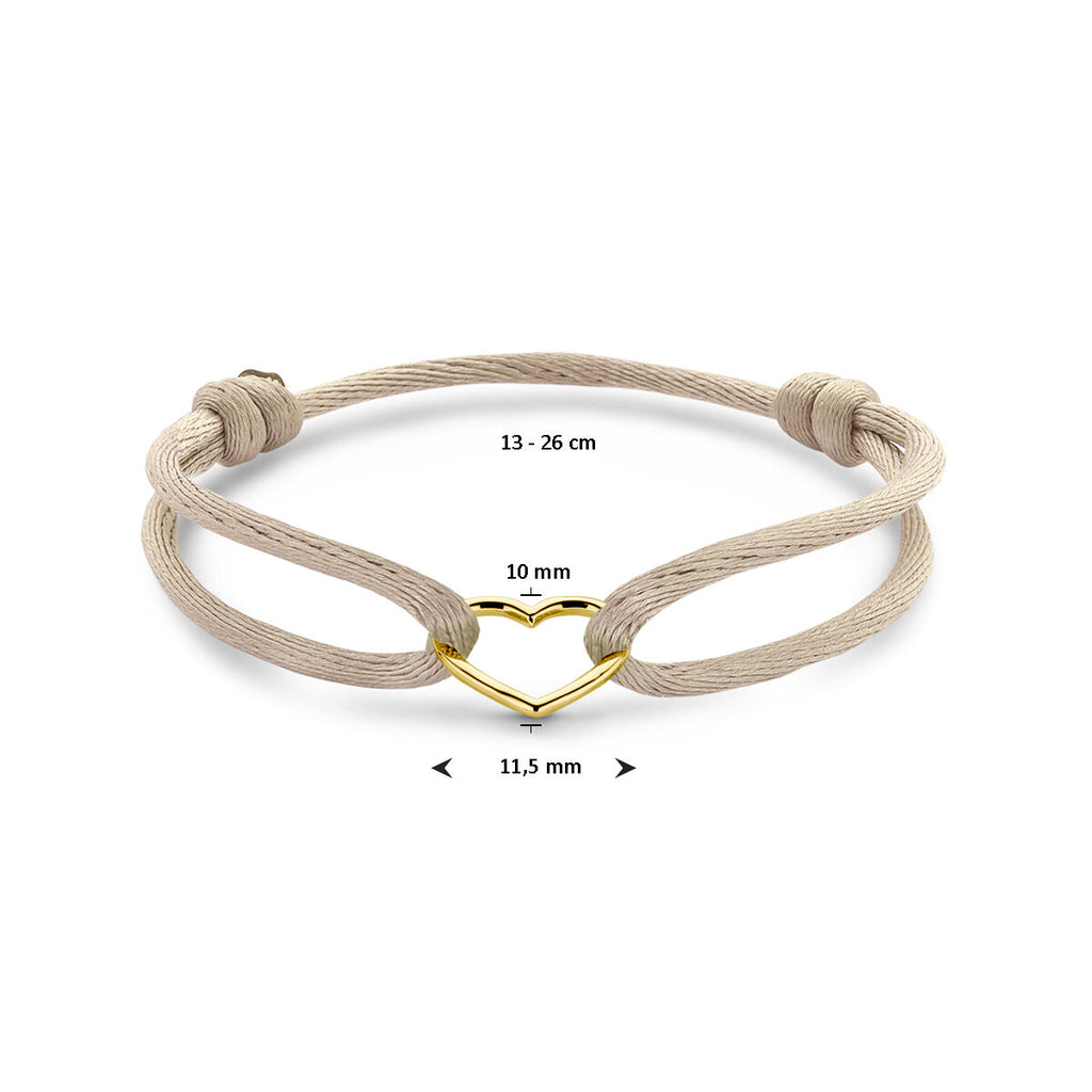 Coeuriana - Beige Armband Hart - 14K Geelgoud