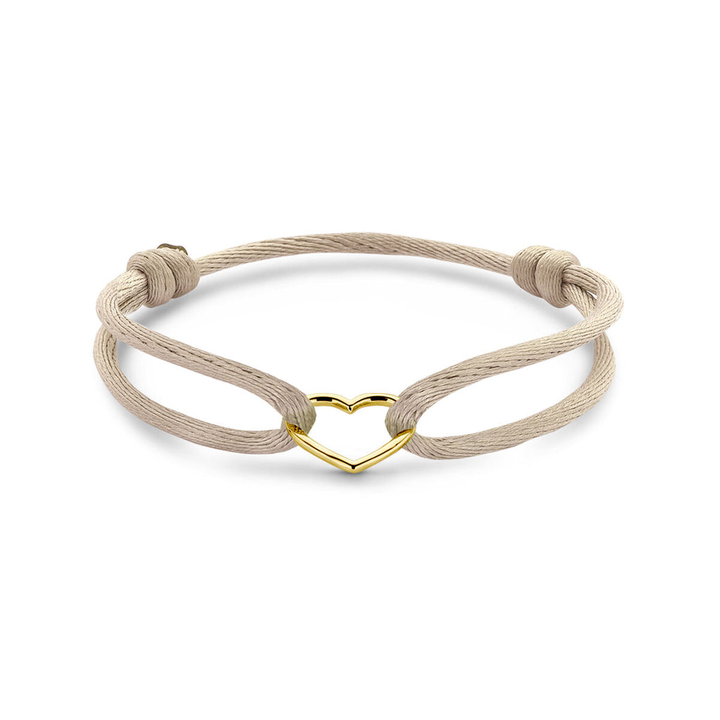 Coeuriana - Beige Armband Hart - 14K Geelgoud