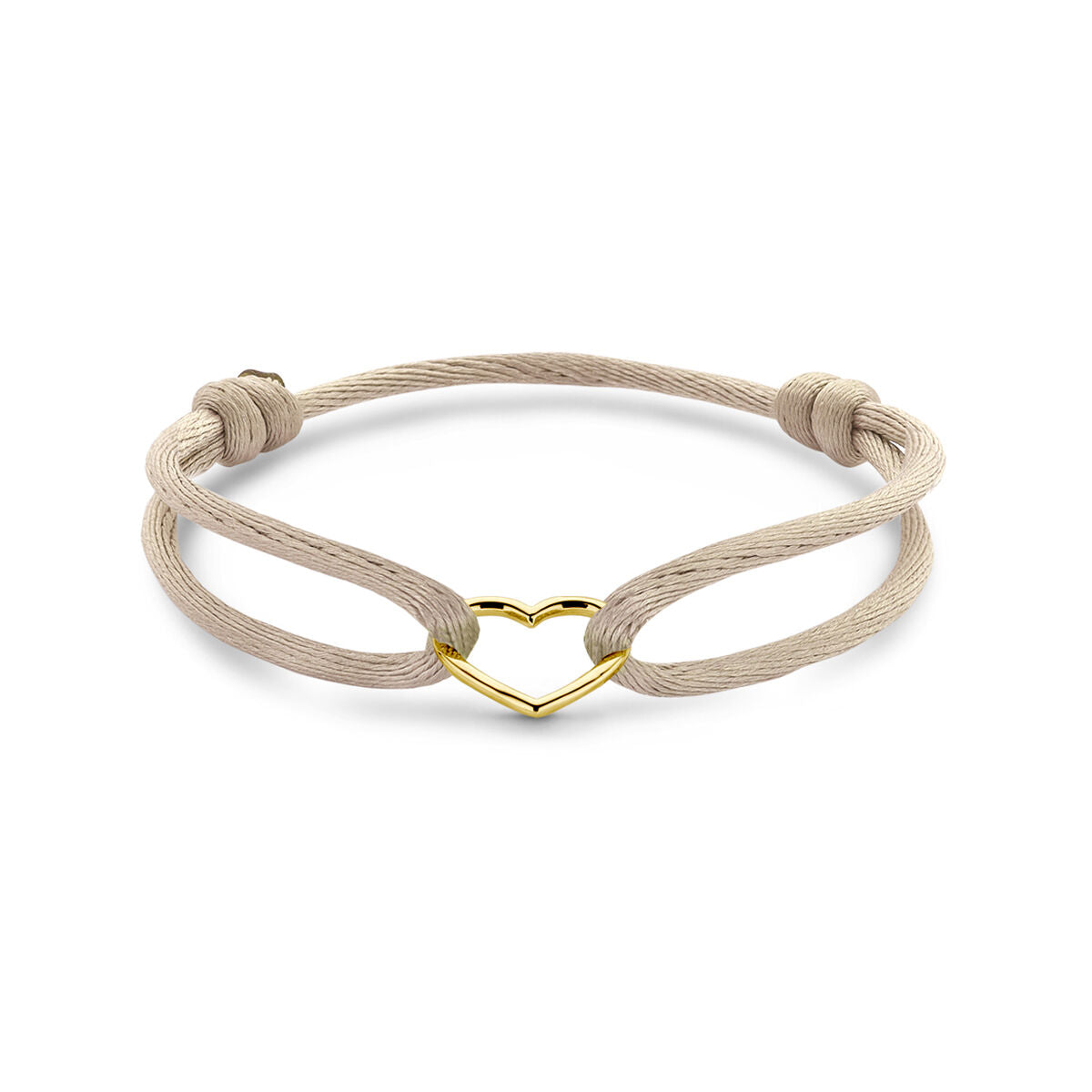 Coeuriana - Beige Armband Hart - 14K Geelgoud