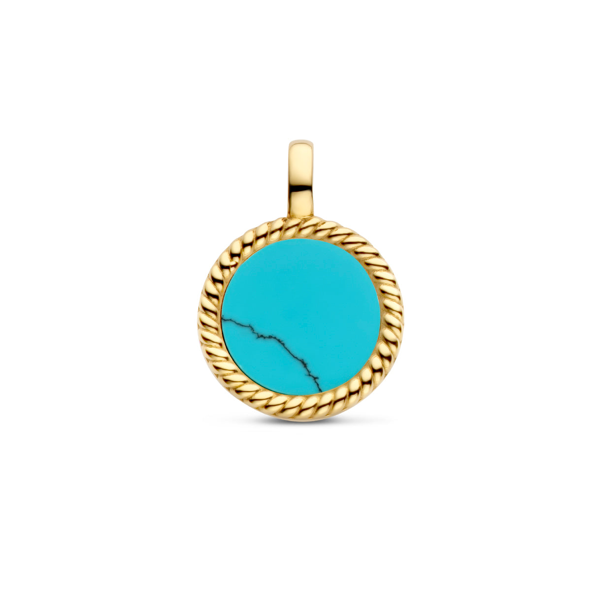 Turquina gouden hanger met turquoise steen voor vrouwen - City Juwelier