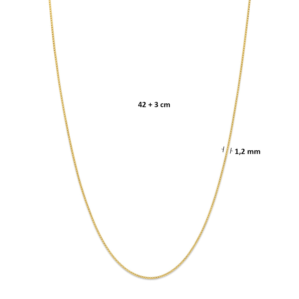 Verfijnde 14 karaat gouden damesketting gedragen look - City Juwelier