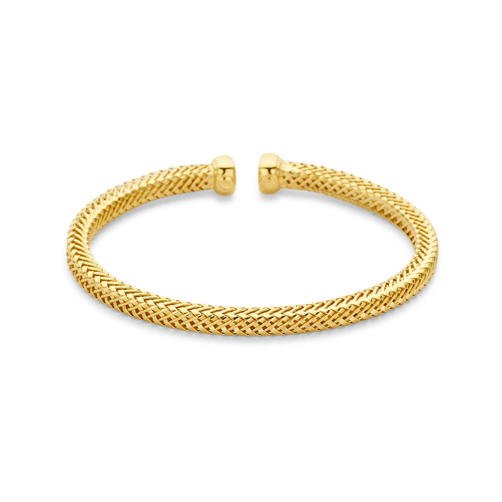 Vergulde klemarmband Clampella van 925 zilver goudkleurig vooraanzicht voor dames - City Juwelier