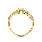Verlovingsring geelgoud met briljant geslepen diamant zijaanzicht - City Juwelier
