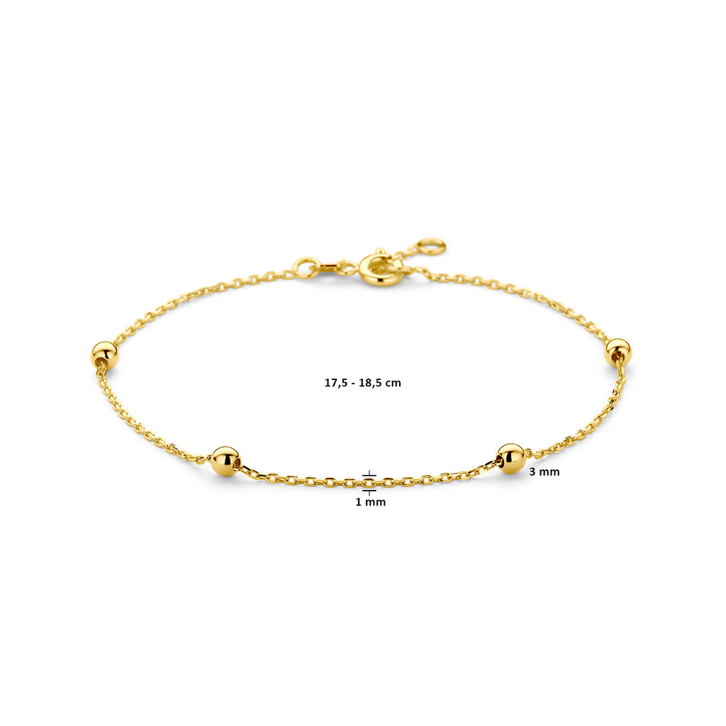 Verstelbare 9K gouden dames armband vooraanzicht - City Juwelier