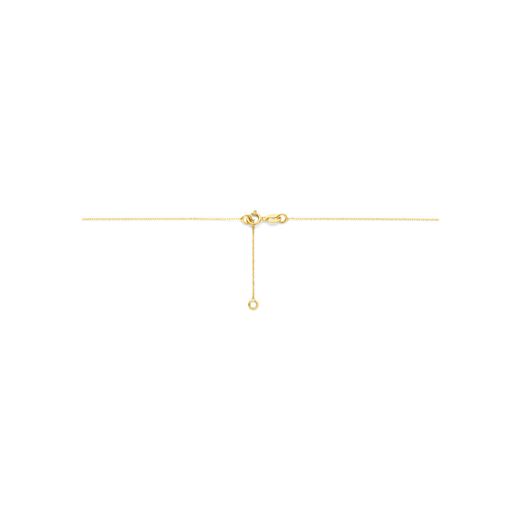Verstelbare geelgouden dames ketting 42-45 cm sluiting detail - City Juwelier