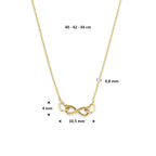 Verstelbare gouden ketting 40-44cm met hartjes - City Juwelier