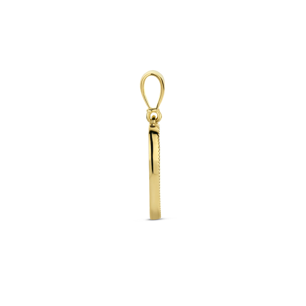 Vooraanzicht gouden hart hanger 14K geelgoud voor vrouwen - City Juwelier