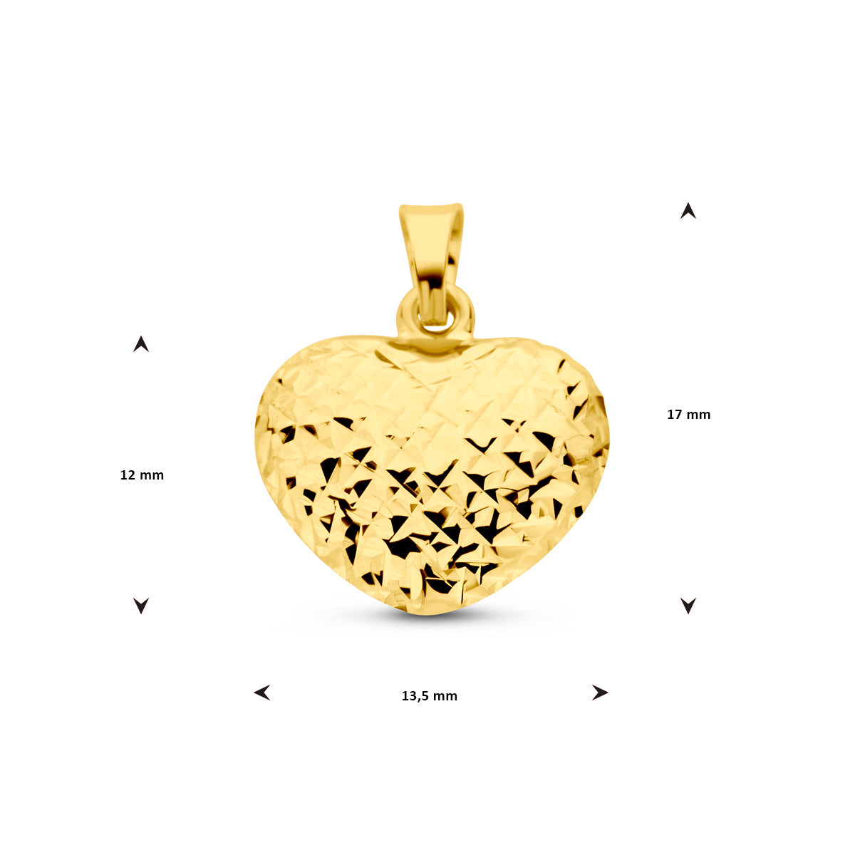 Vooraanzicht gouden hart hanger 14K valentijn cadeau voor haar - City Juwelier