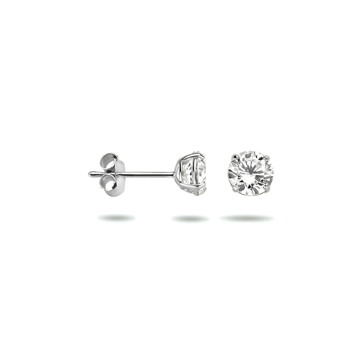 Brillette - Oorknoppen Zirkonia - 14K Witgoud