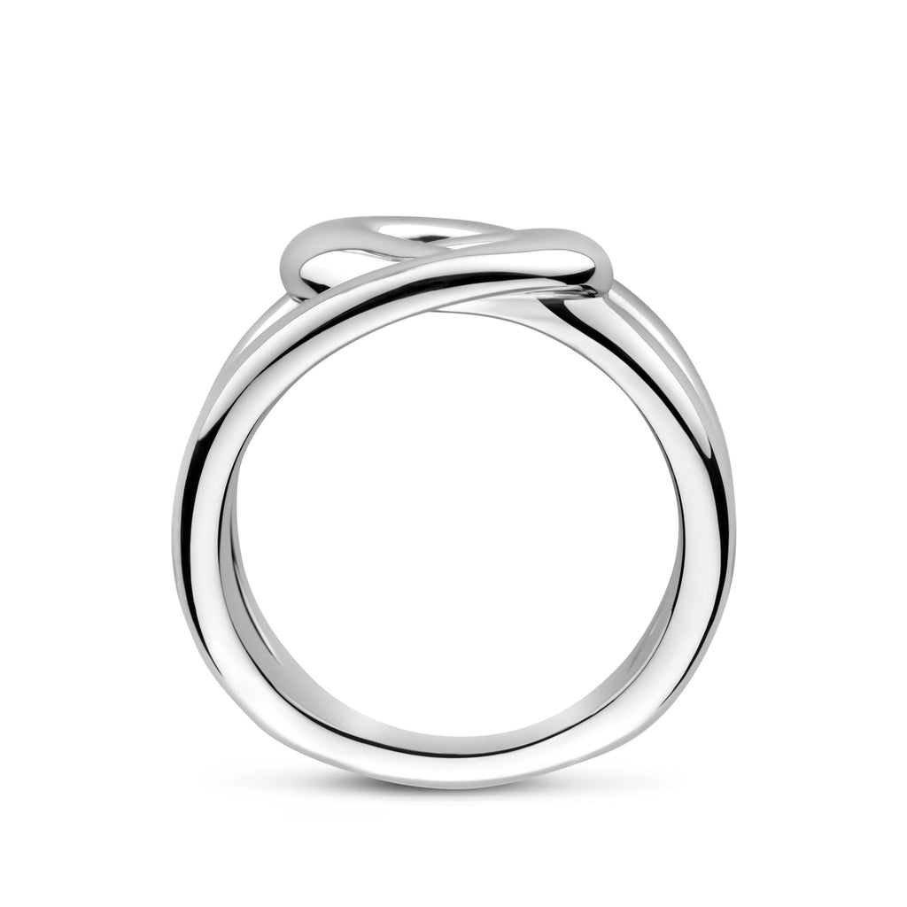 Zijaanzicht brede 925 zilveren ring 12mm - City Juwelier