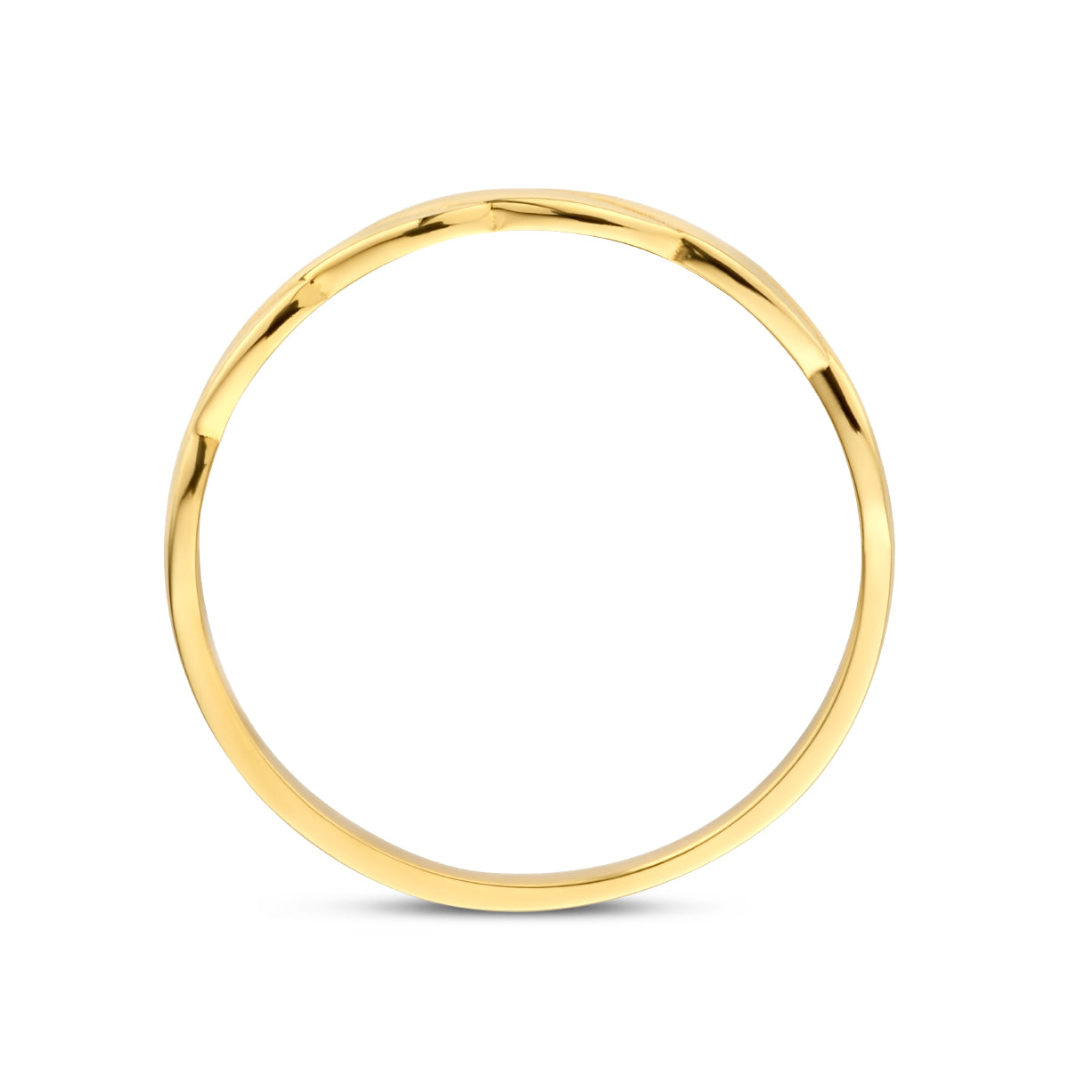 Zijaanzicht elegante gouden dames ring met gedraaid patroon - City Juwelier