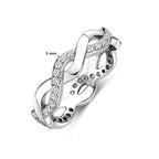 Zijaanzicht elegante zilveren ring voor vrouwen met zirkonia - City Juwelier