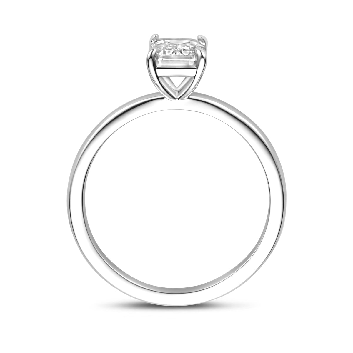 Zijaanzicht gerhodineerde zilveren dames ring met zirkonia - City Juwelier