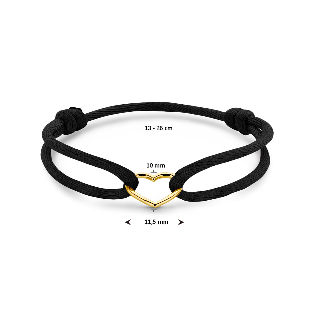 Zijaanzicht gouden dames armband met hart 14K geelgoud - City Juwelier