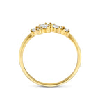Zijaanzicht gouden dames ring met zirkonia 5.5mm breed - City Juwelier