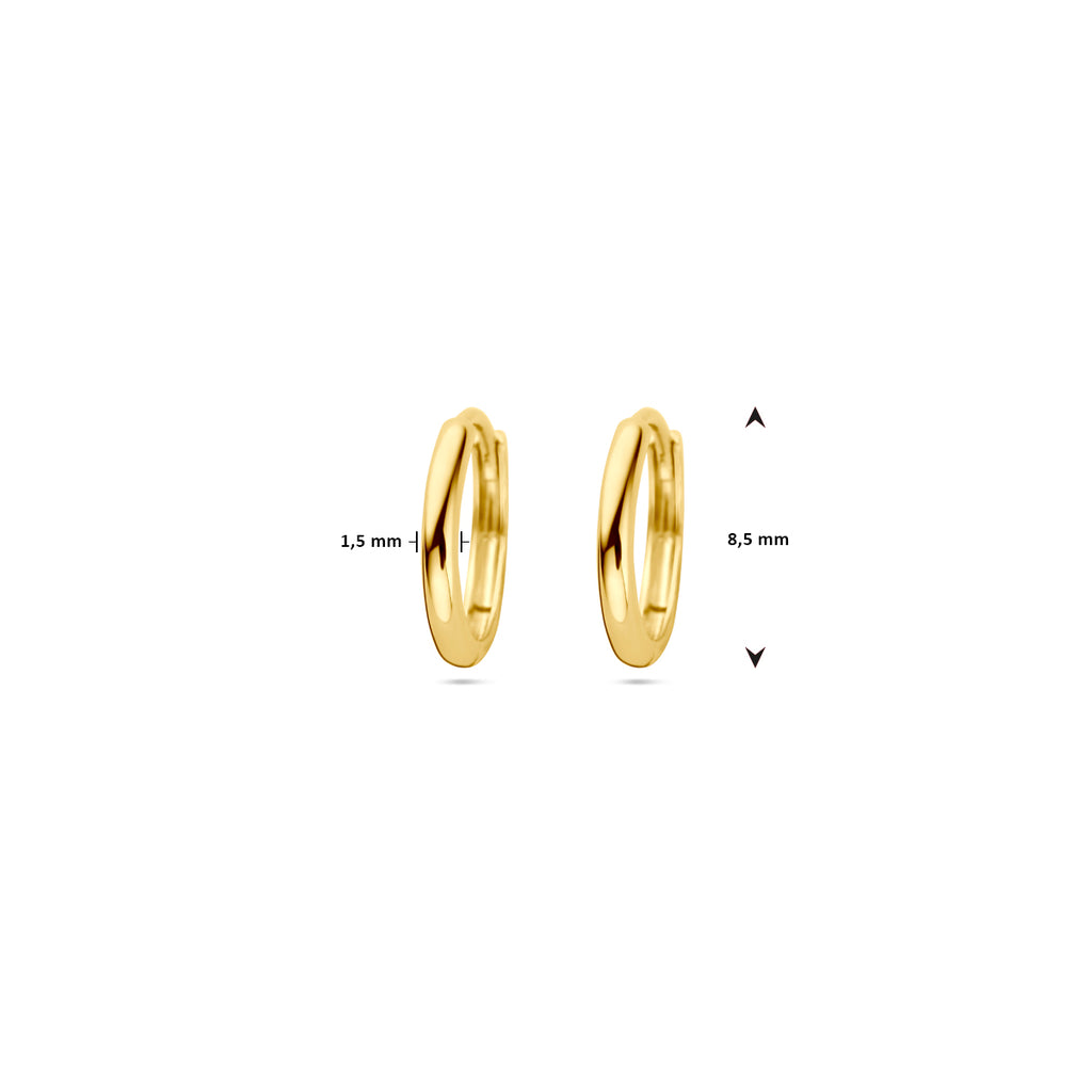 Zijaanzicht gouden klapoorbellen 1,5mm dikte - City Juwelier