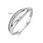 Zijavina zilveren ring vooraanzicht met schitterende zirkonia - City Juwelier